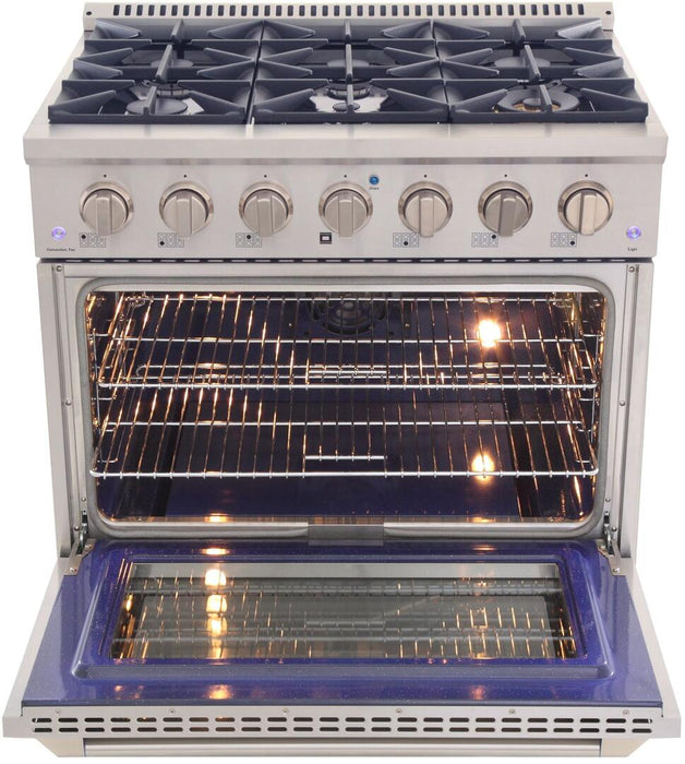 Kucht Professional 36 in. 5.2 cu ft. Natural Gas Range with Silver Knobs, KNG361-S