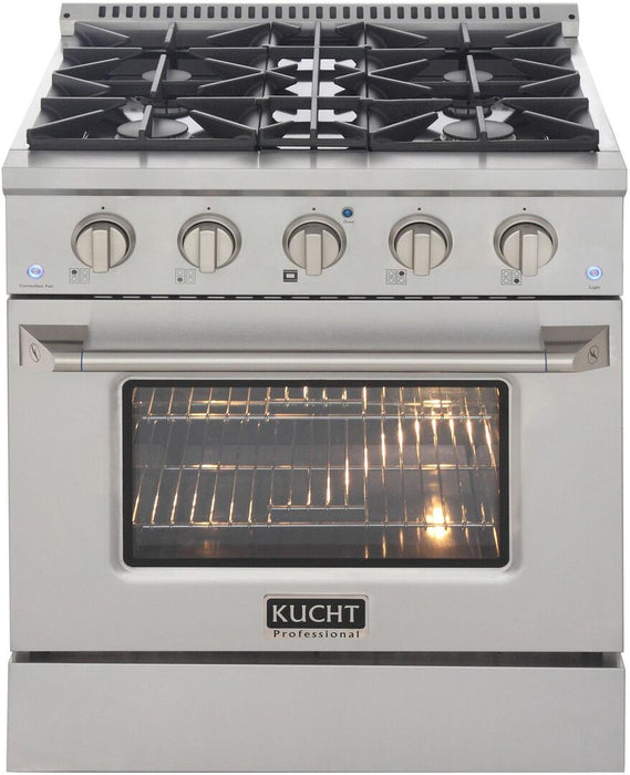 Kucht Professional 30 in. 4.2 cu ft. Natural Gas Range with Silver Knobs, KNG301-S