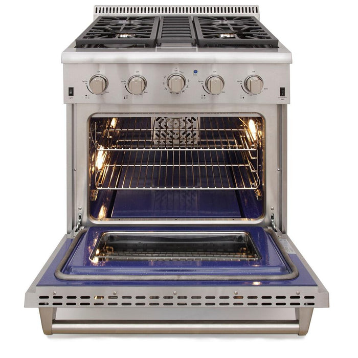 Kucht Professional 30 in. 4.2 cu ft. Propane Gas Range with Silver Knobs, KRG3080U/LP-S