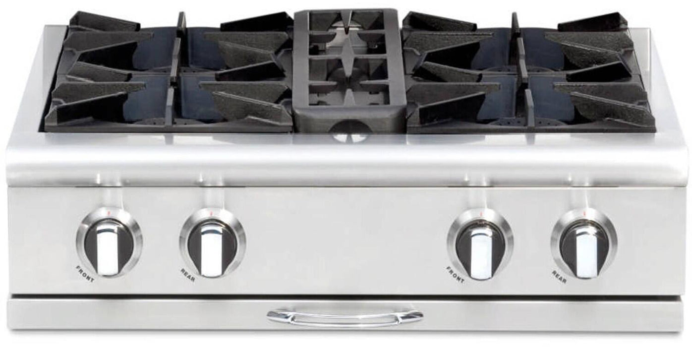 Capital 30-Inch Culinarian Series Rangetop with 4 Open Burners, Cast Iron Grates in Stainless Steel (CGRT304)