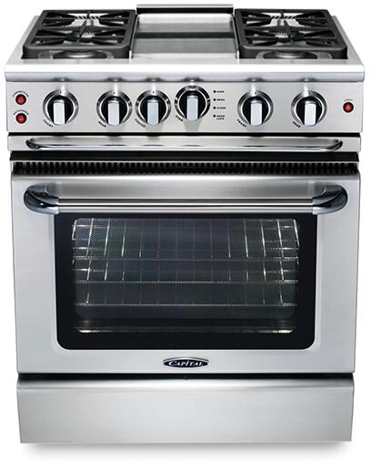 Capital 30" Precision Series Freestanding Gas Range with Self Clean, 4.1 cu. ft in Stainless Steel (GSCR304)