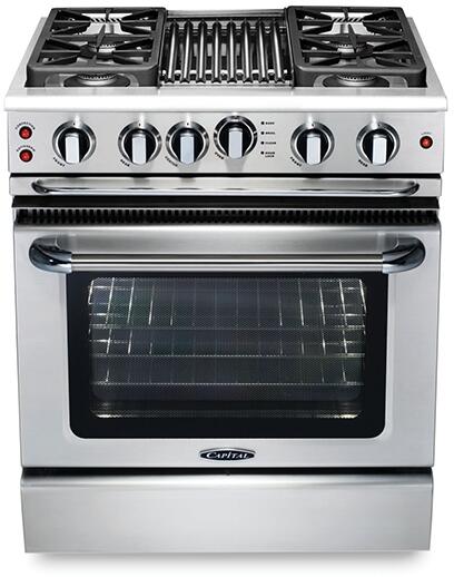 Capital 30" Precision Series Freestanding Gas Range with Self Clean, 4.1 cu. ft in Stainless Steel (GSCR304)