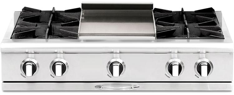 Capital 36" Culinarian Series Rangetop with 6 Open Burners, Optional Grill/Griddle in Stainless Steel (CGRT366)