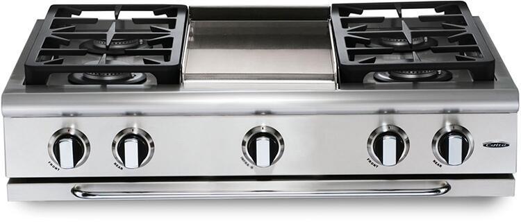 Capital 36" Precision Series Rangetop with 6 Sealed Burners, Sealed Burners in Stainless Steel (GRT366)