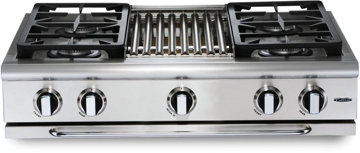 Capital 36" Precision Series Rangetop with 6 Sealed Burners, Sealed Burners in Stainless Steel (GRT366)