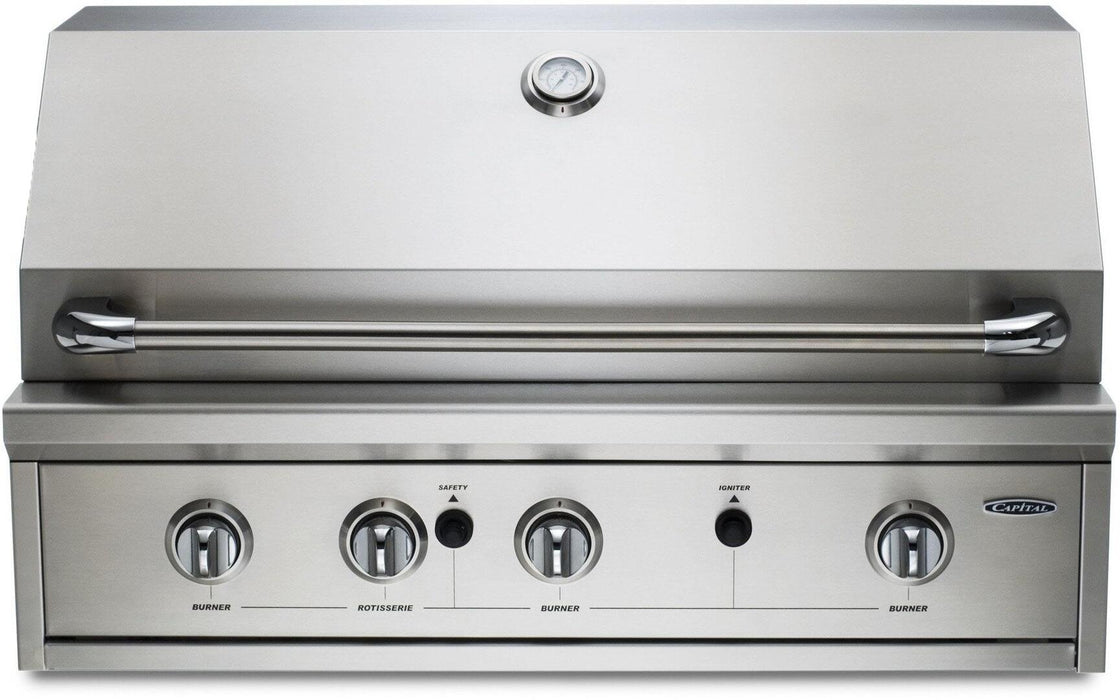 Capital 36" Professional Series Built-In Natural Gas/Liquid Propane Grill with Rotisserie Option in Stainless Steel (PRO36BIN/L)