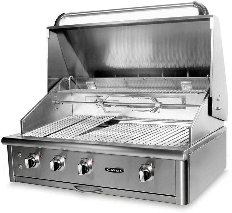 Capital 40" Precision Series Built-In Natural Gas/Liquid Propane Grill with Standard and Infrared Burners in Stainless Steel (CG40RBIN/L)