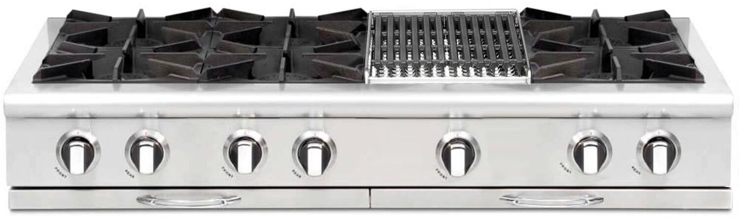 Capital 48" Culinarian Series Gas Rangetop with 8 Open Burners, Optional Grill/Griddle  in Stainless Steel (CGRT488)