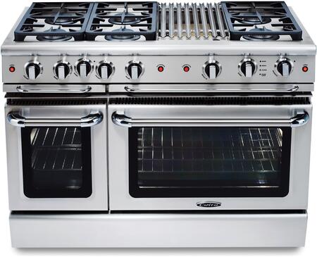 Capital 48" Precision Series Freestanding Gas Range with 6.9 cu. ft. Total Capacity Self Clean Double Oven  in Stainless Steel (GSCR488)