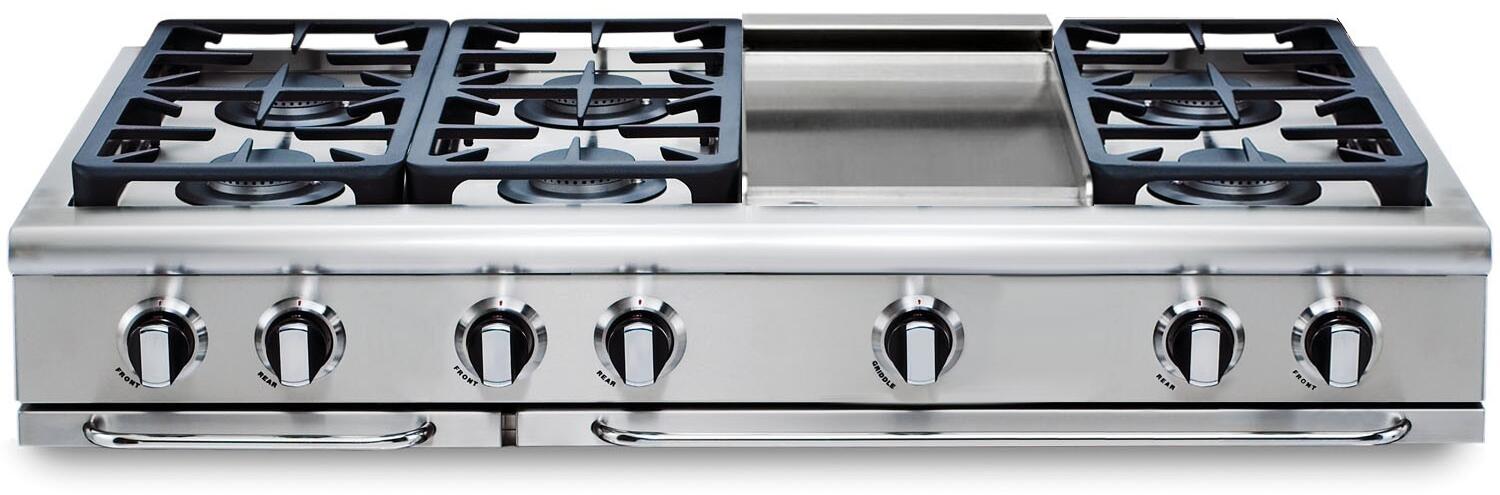 Capital 48" Precision Series Gas Rangetop with 8 Sealed Burners, Optional Grill/Griddle in Stainless Steel (GRT488)