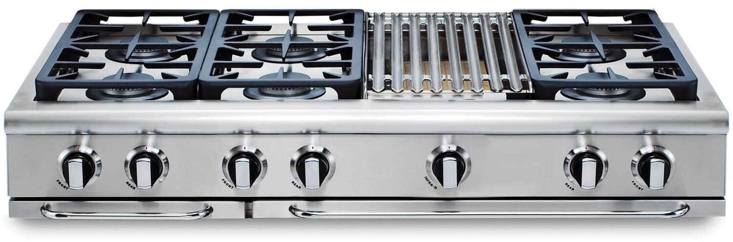 Capital 48" Precision Series Gas Rangetop with 8 Sealed Burners, Optional Grill/Griddle in Stainless Steel (GRT488)