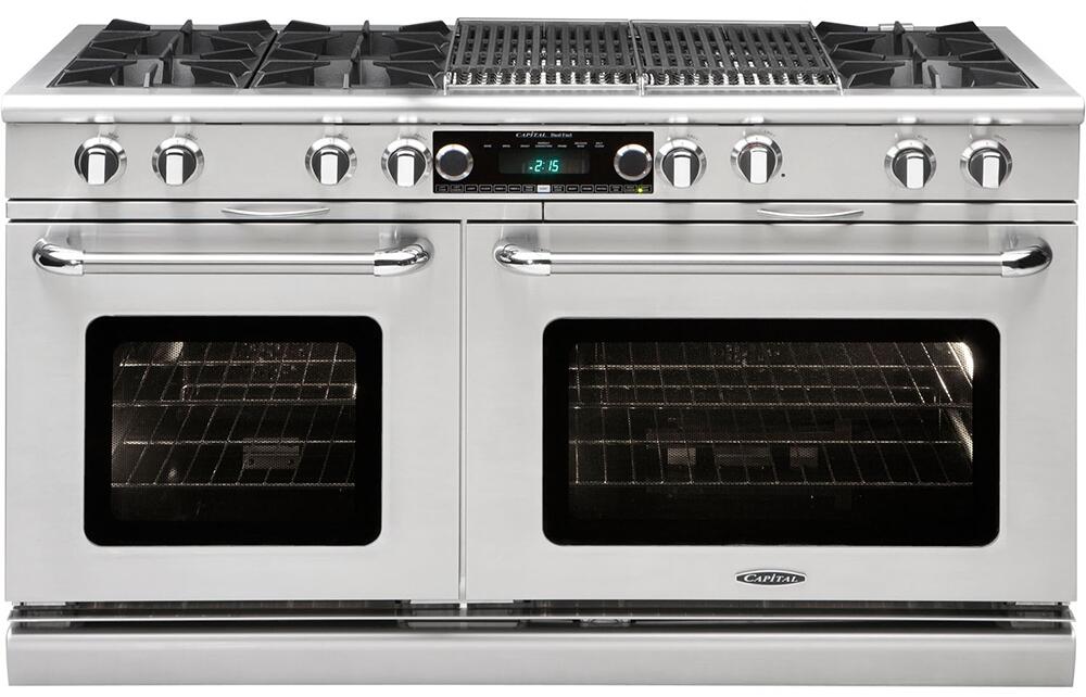 Capital Connoisseurian Series 60" Freestanding Dual Fuel Range with 9 cu. ft. Total Capacity Double Electric Ovens in Stainless Steel (COB604BG2)