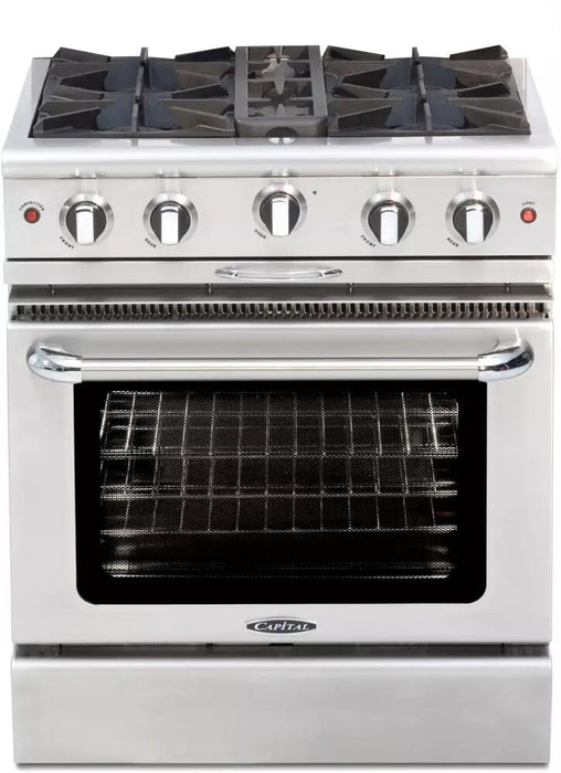 Capital Culinarian Series 30-Inch Freestanding All Gas Range with 4 Open Burners, 4.1 cu. ft. in Stainless Steel (CGSR304)