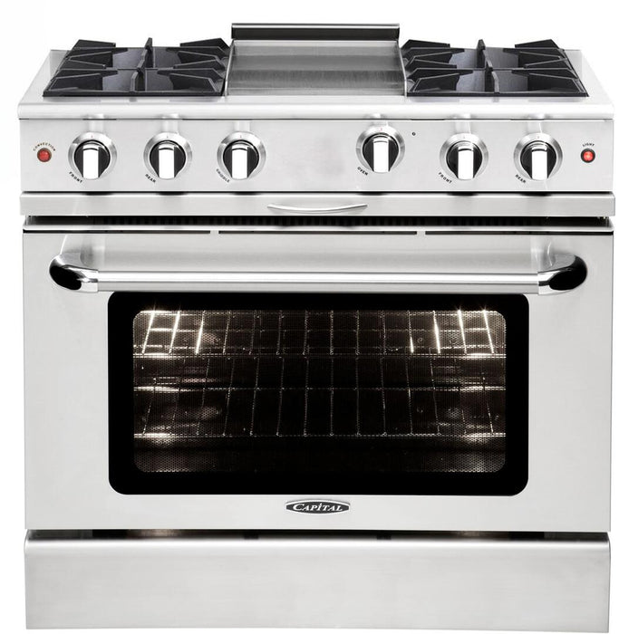 Capital Culinarian Series 36" Freestanding All Gas Range with 6 Open Burners 4.9 cu. ft. Oven in Stainless Steel (MCOR366N)