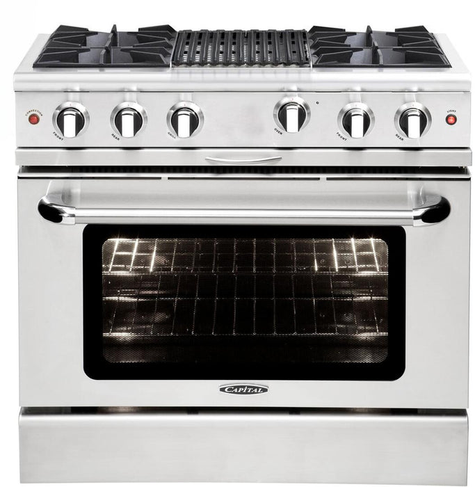 Capital Culinarian Series 36" Freestanding All Gas Range with 6 Open Burners 4.9 cu. ft. Oven in Stainless Steel (MCOR366N)