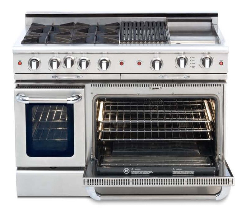 Capital Culinarian Series 48" Freestanding All Gas Range with Self-Cleaning Double Oven in Stainless Steel (CGSR488)