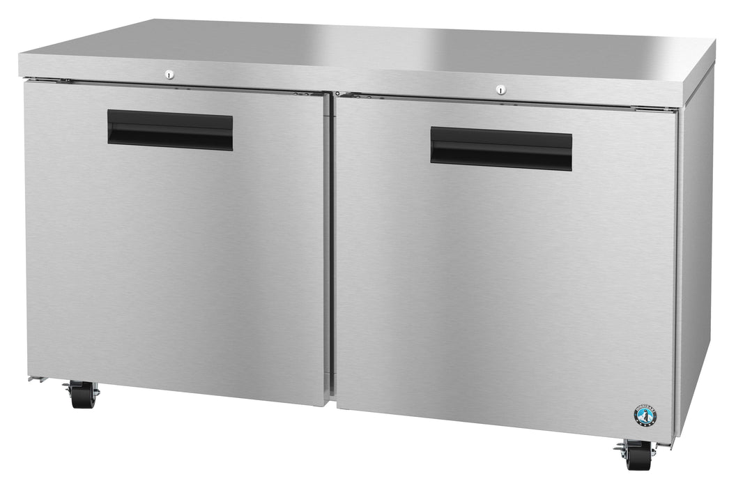 Hoshizaki UF60A-01, Freezer, Two Section Undercounter, Stainless Doors with Lock