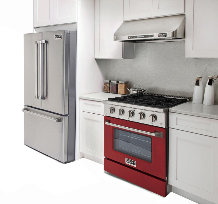 Kucht Professional 30 in. 4.2 cu ft. Natural Gas Range with Red Door and Silver Knobs, KNG301-R