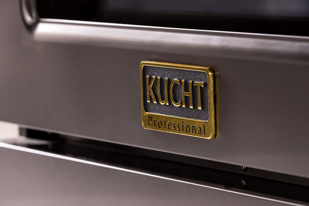 Kucht Gemstone Professional 36" 5.2 cu. ft. Dual Fuel Range in Titanium Stainless Steel with Gold Accents, KED364