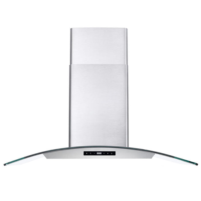 Cosmo 36" 380 CFM Convertible Wall Mount Range Hood with Glass Canopy and Digital Touch Controls, COS-668AS900