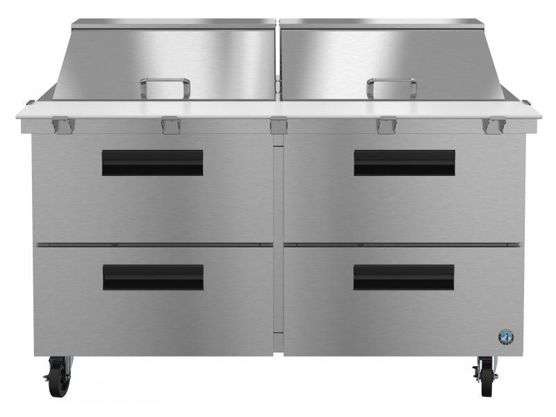 Hoshizaki SR60A-24MD4, Refrigerator, Two Section Mega Top Prep Table, Stainless Drawers