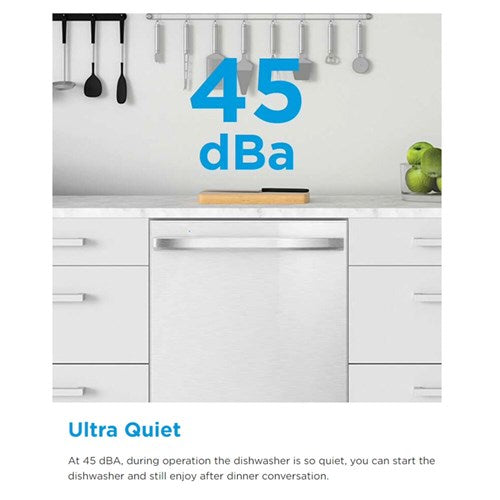 Midea 24" Top Ctrl Dishwasher, 45 dBA, 3rd Rack, Wi-Fi - Stainless - MDT24P5AST