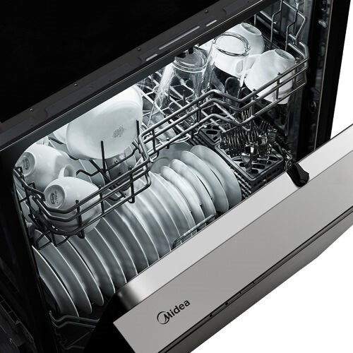 Midea 24" Front Control Dishwasher, 52 dBA, Hybrid Tub - Stainless - MDF24P1BST