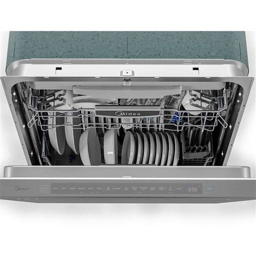 Midea 24" Top Ctrl Dishwasher, 45 dBA, 3rd Rack, Wi-Fi - Stainless - MDT24P5AST