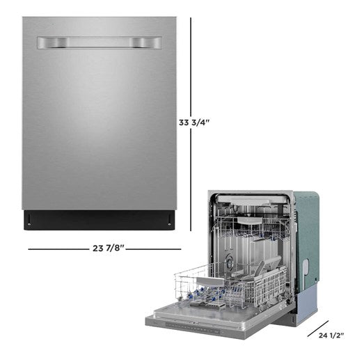 Midea 24" Top Ctrl Dishwasher, 45 dBA, 3rd Rack, Wi-Fi - Stainless - MDT24P5AST