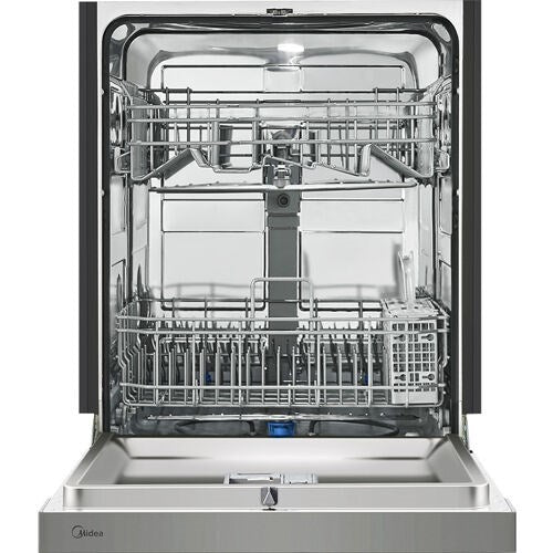 Midea 24" Front Control Dishwasher, 52 dBA, Hybrid Tub - Stainless - MDF24P1BST