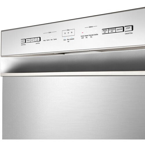 Midea 24" Front Control Dishwasher, 52 dBA, Hybrid Tub - Stainless - MDF24P1BST