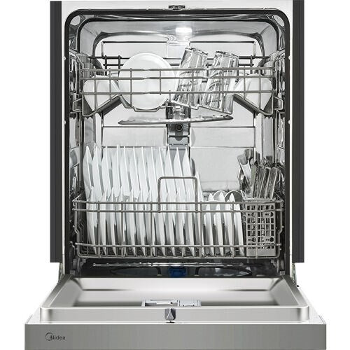 Midea 24" Front Control Dishwasher, 52 dBA, Hybrid Tub - Stainless - MDF24P1BST