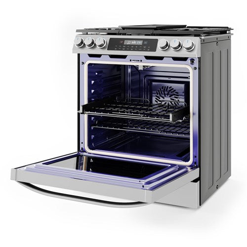 Midea 6.1 CF / 30" Gas Range, Convection, Wi-Fi - Stainless - MGS30S4AST