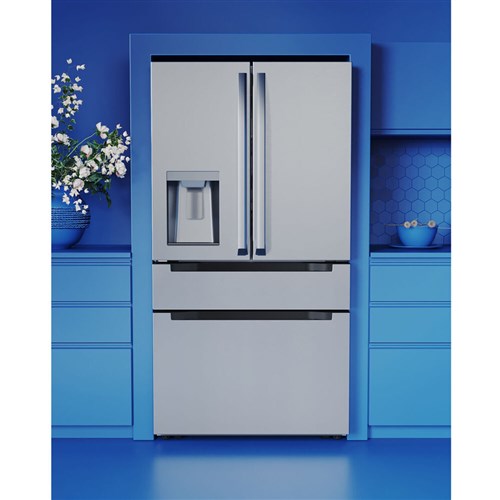 Midea 22 CF Counter-Depth 4-Door French Door, Dispenser, Wi-Fi - Stainless - MRQ22D7AST