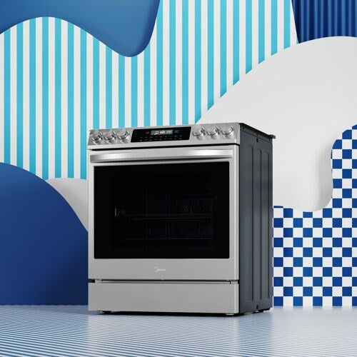 Midea 6.3 CF / 30" Electric Range, Convection, Wi-Fi - Stainless - MES30S4AST