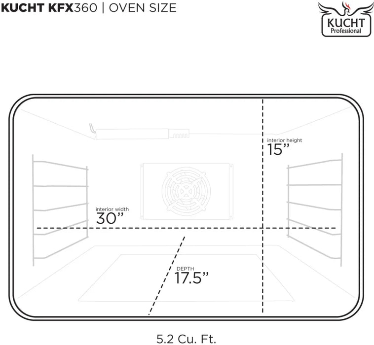 Kucht Professional 36" 5.2 cu. ft. Natural Gas Range in Stainless Steel with Black Accents, KFX360-K