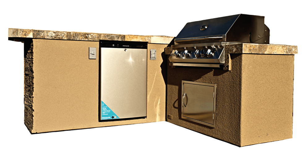 KoKoMo Grills Baja 4' Island With 7'6" Bar Outdoor BBQ Kitchen