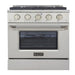 Kucht 30-in Deep Recessed 4 Burners Convection Oven Freestanding Dual Fuel Range In Stainless Steel 