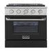 Kucht 30-in Deep Recessed 4 Burners Convection Oven Freestanding Dual Fuel Range In Stainless Steel 