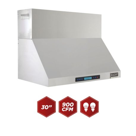 Kucht Professional 30" Wall Mount Range Hood 900 CFM in Stainless Steel, KRH3021A