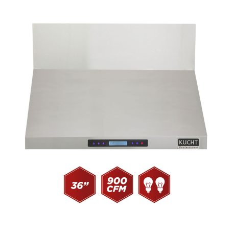 Kucht Professional 36" Wall Mount Range Hood 900 CFM in Stainless Steel, KRH3621A