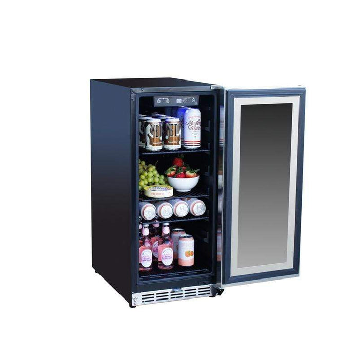 Summerset 15" 3.2C Outdoor Rated Fridge with Glass Door RFR-15G