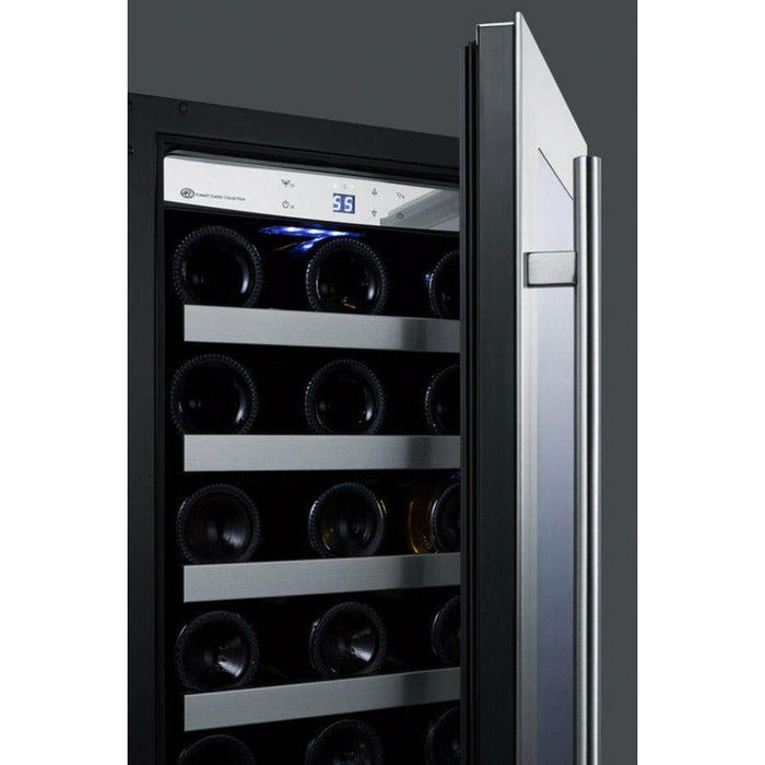 Summit 15 in. Wide Built-In Wine Cellar with 34 Bottle Capacity, Glass Door, 6 Extension Wine Racks, Digital Control - CL15WC