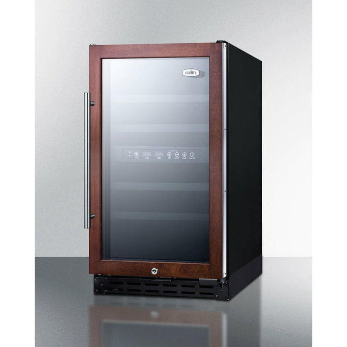 Summit 18 in. Wide Built-In Wine Cellar, ADA Compliant with 28 Bottle Capacity, Right Hinge, Glass Door, With Lock, 4 Extension Wine Racks, Digital Control, LED Light, Compressor Cooling, ETL Approved, Digital Thermostat, Automatic Defrost - SWC182Z