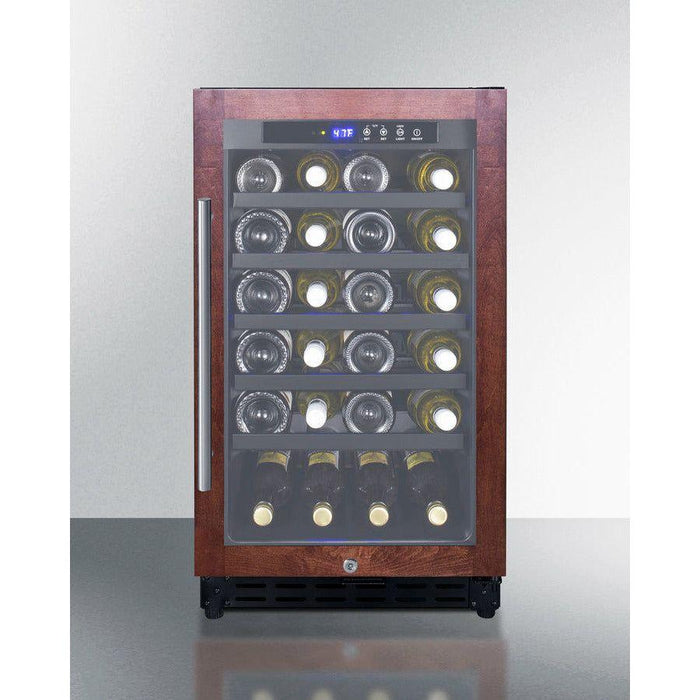 Summit 18 in. Wide Built-In Wine Cellar, ADA Compliant with 34 Bottle Capacity, Right Hinge, Glass Door, With Lock, 5 Extension Wine Racks, Digital Control, LED Light, Compressor Cooling, ETL Approved - SWC1840B