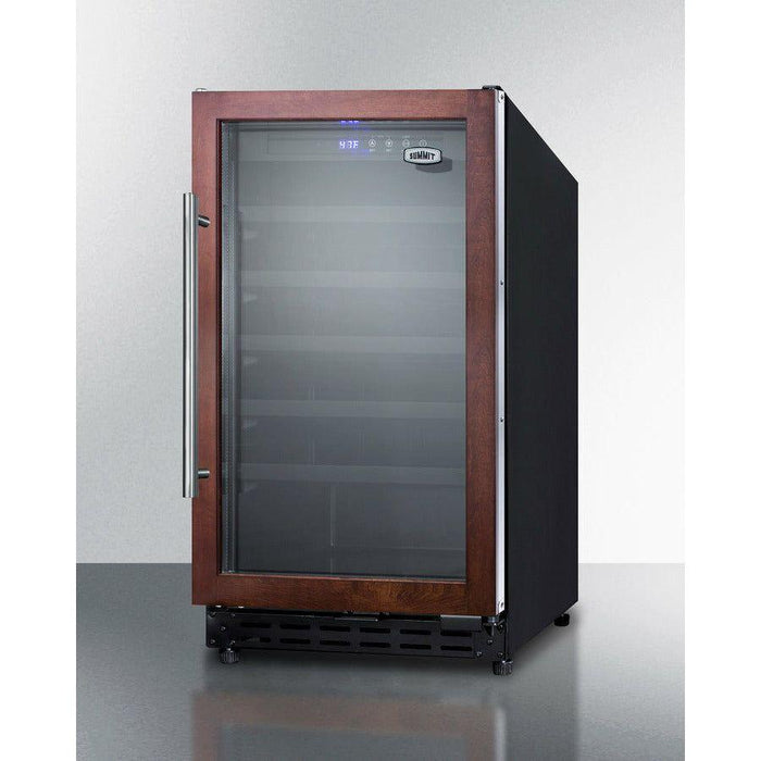 Summit 18 in. Wide Built-In Wine Cellar, ADA Compliant with 34 Bottle Capacity, Right Hinge, Glass Door, With Lock, 5 Extension Wine Racks, Digital Control, LED Light, Compressor Cooling, ETL Approved - SWC1840B