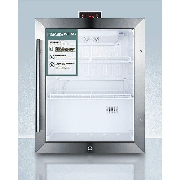 Summit 19 in. Compact All-Refrigerator with 2.1 Cu. Ft. Capacity, 2 Wire Shelves, Right Hinge with Reversible Doors, with Door Lock, Automatic Defrost CFC Free - SCR314LDTGP