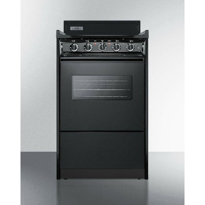 Summit 20 in. Wide Electric Coil Range with 4 Coil Elements, 2.46 cu. ft. Total Oven Capacity, Viewing Window, Storage Drawer, ADA Compliant - TEM110CW