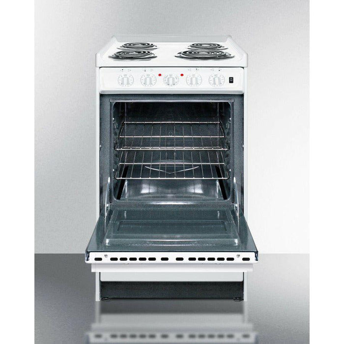 Summit 20 in. Wide Electric Coil Top Range with 4 Coil Elements, 2.46 cu. ft. Total Oven Capacity, Viewing Window, Storage Drawer, ADA Compliant - WEM110R