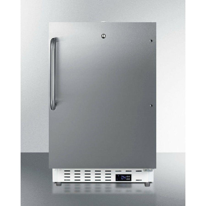 Summit 21 in. Wide Built-In Commercial All-Refrigerator, ADA Compliant with 3.32 cu. ft. Capacity, 4 Wire Shelves, Right Hinge with Door Lock, Crisper Drawer, Automatic Defrost ADA Compliant, Factory Installed Lock, CFC Free - SCR504SSTBADA